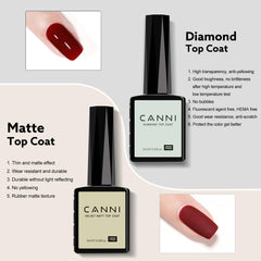 CANNI glossy top coat brush close-up demonstrating smooth application benefit