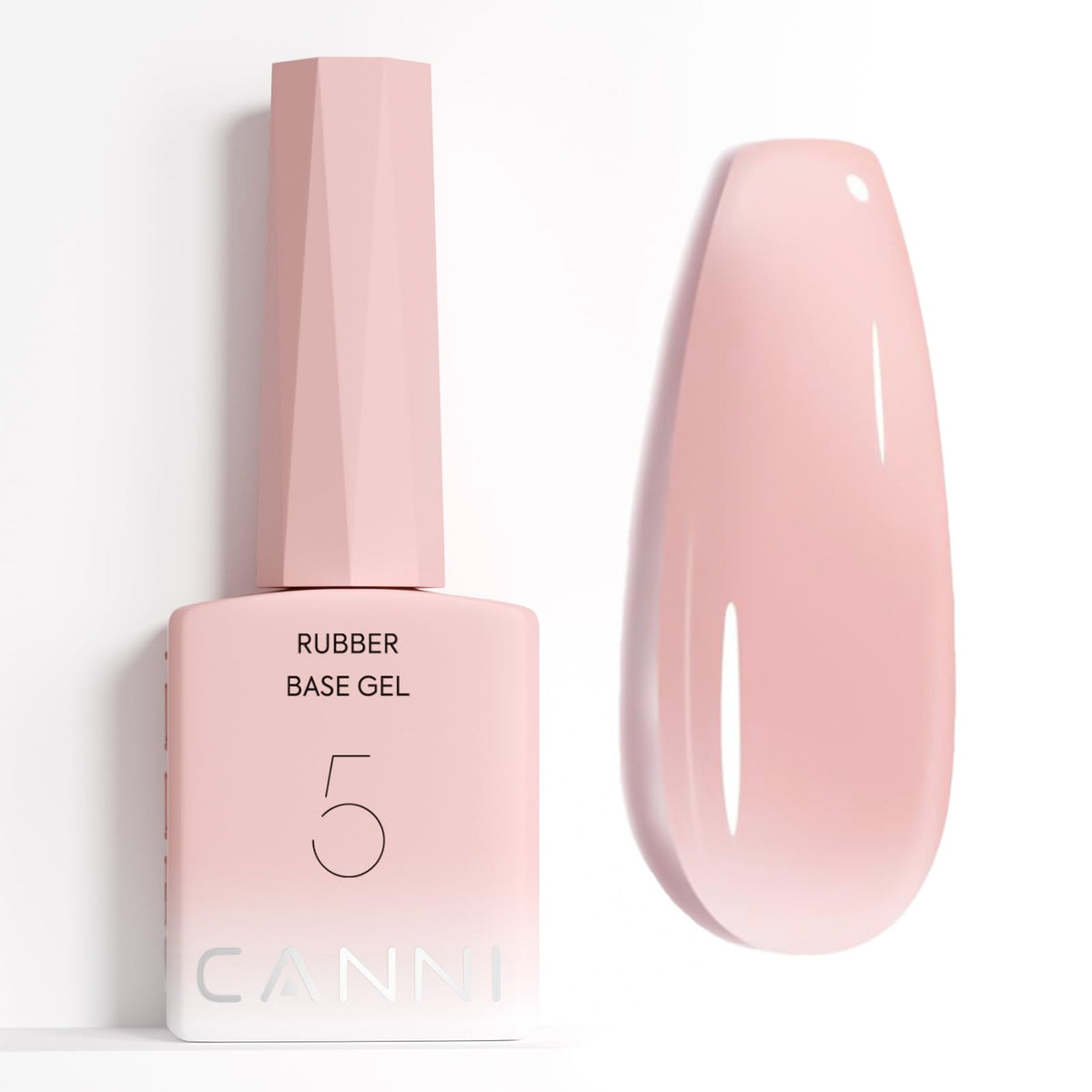 CANNI bottle front view showing nude base gel and capacity benefit