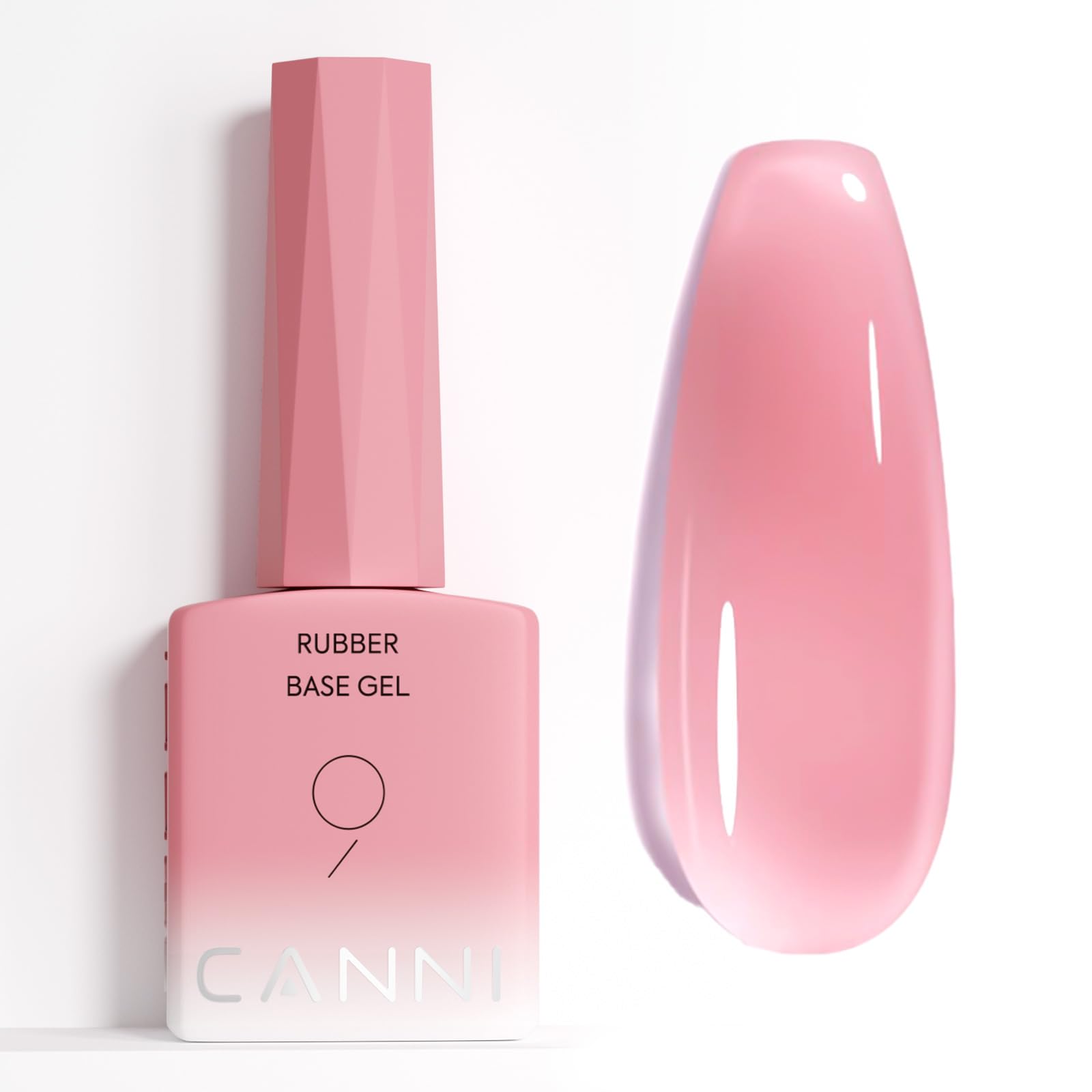CANNI bottle front view shows peach-pink base and durable formula benefits