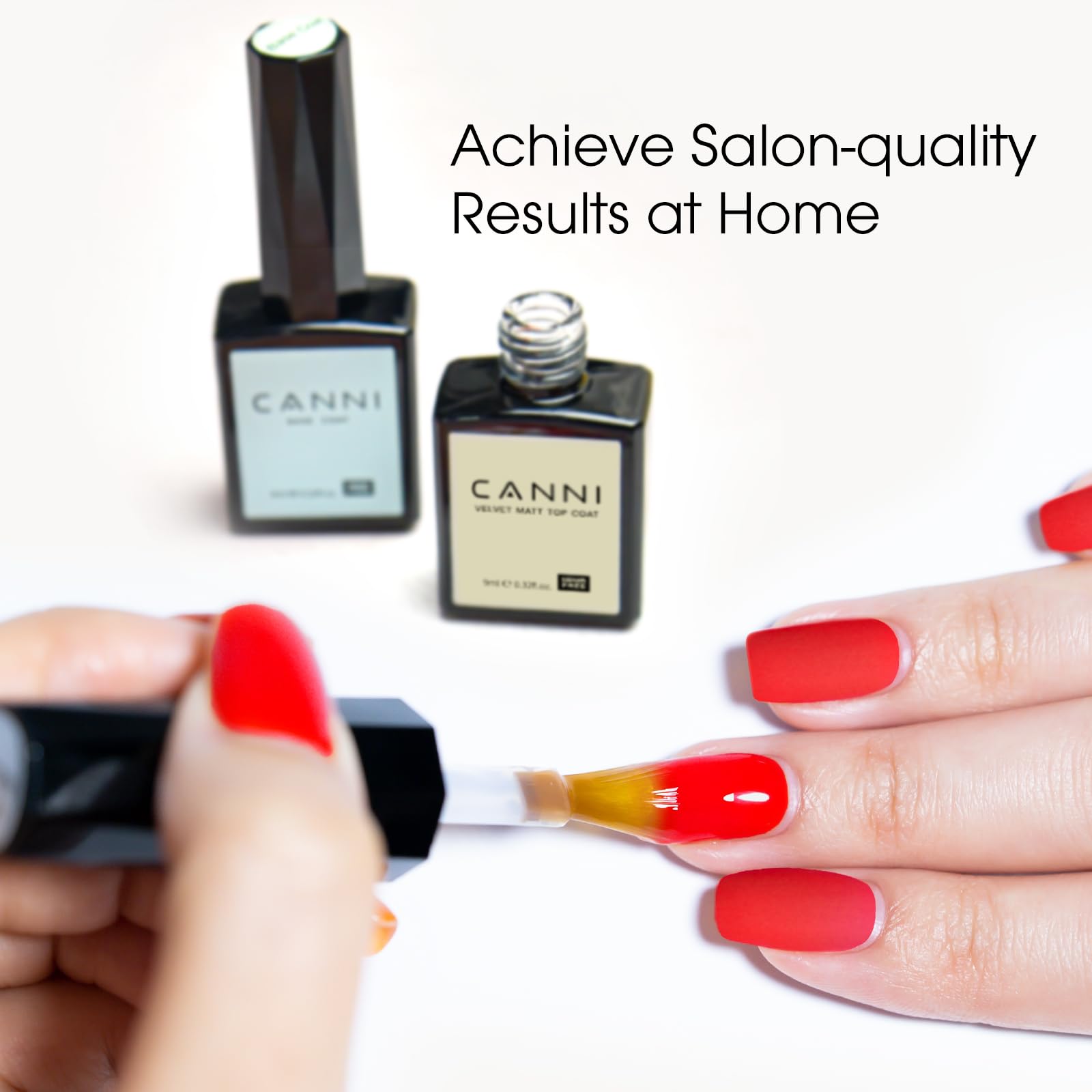CANNI set beside a hand for scale, compact bottles easy to store and use