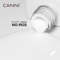 CANNI white gel open bottle with brush demonstrating smooth application