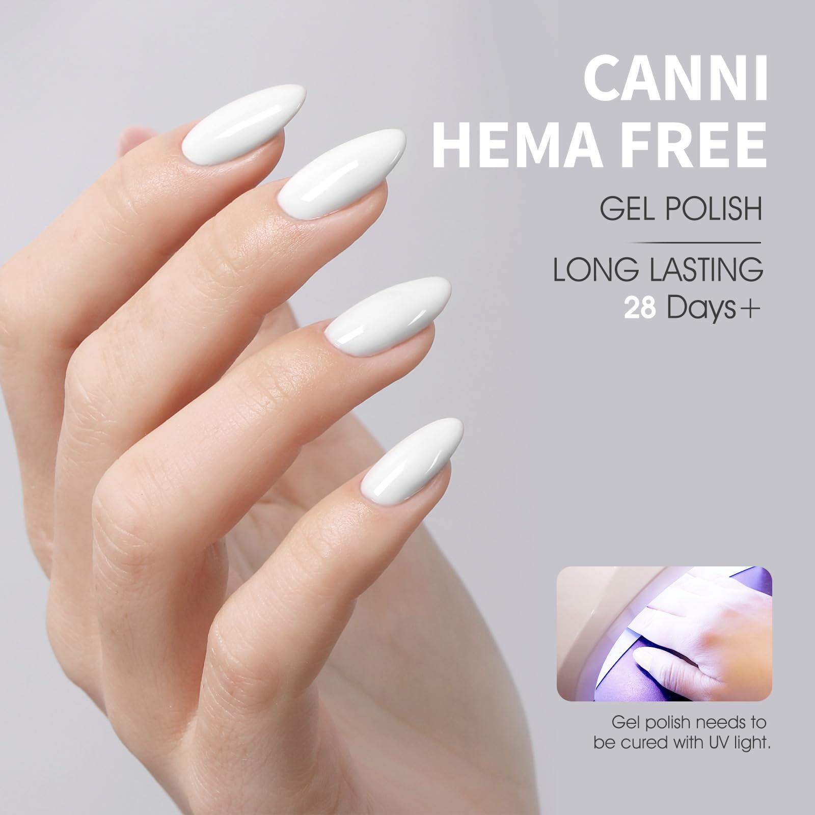 CANNI white gel texture close-up showing even consistency and coverage