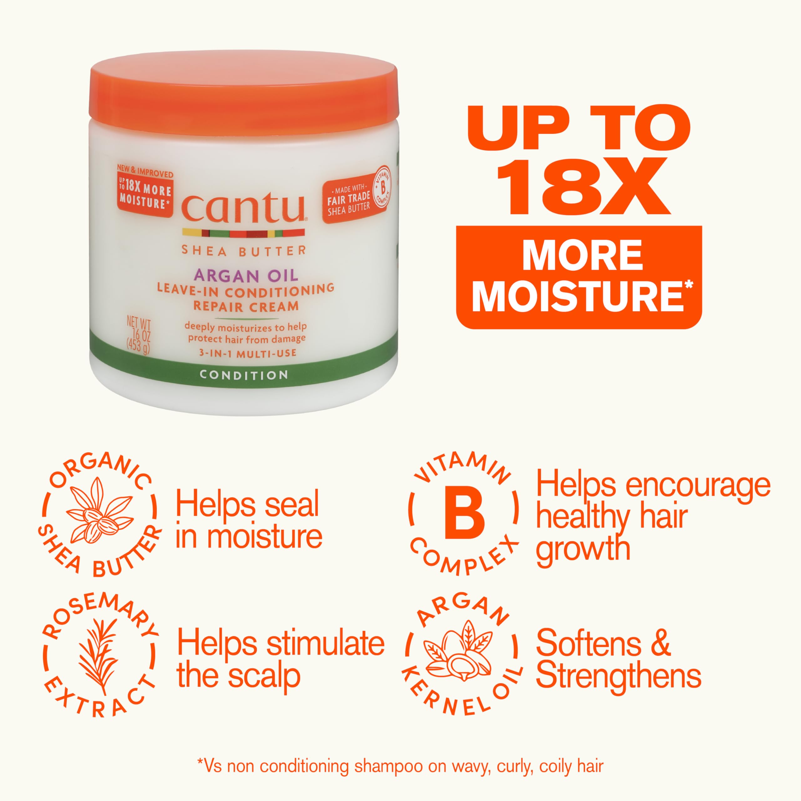 Cantu argan oil bottle beside product highlighting natural oil infusion