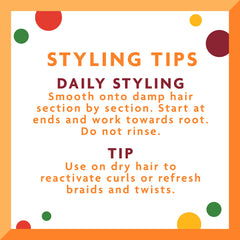Cantu styling in use on child’s hair demonstrating defined curls and control