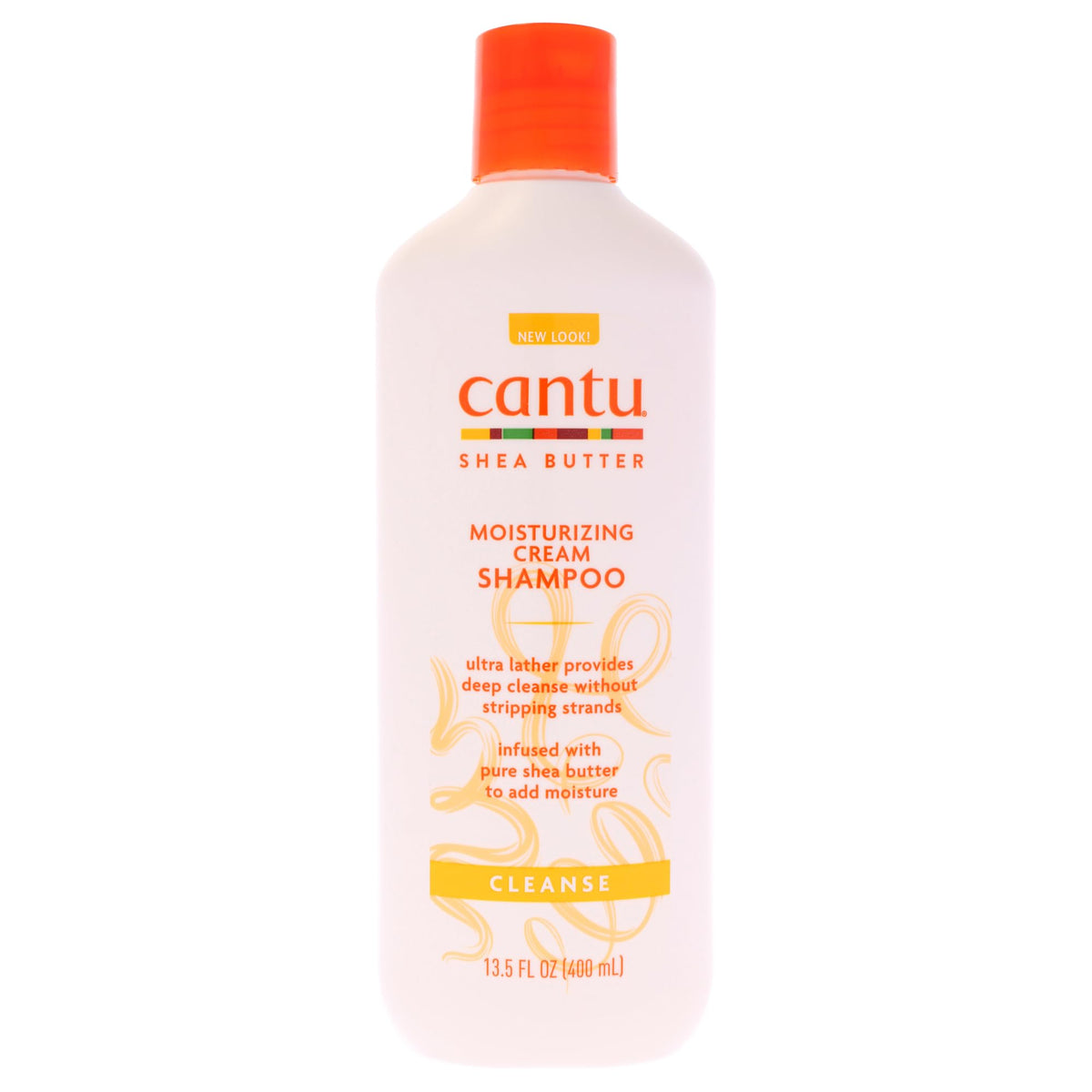 Cantu moisturizing cream shampoo front bottle showing size and label benefit