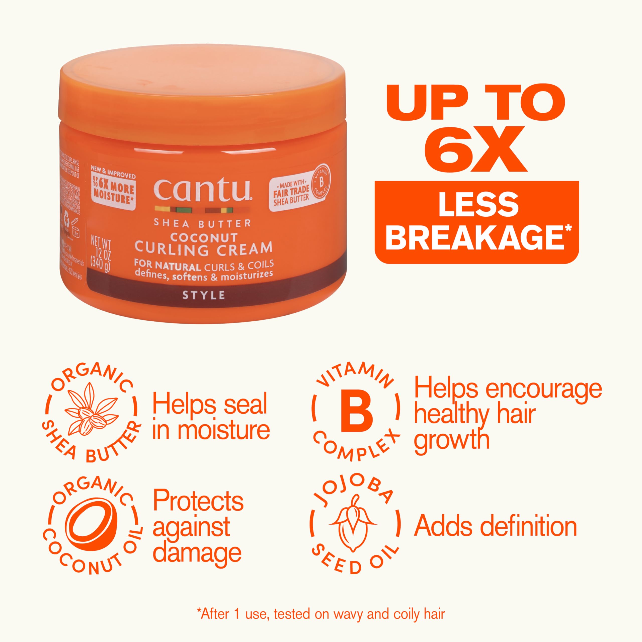 Applying Cantu curling cream to damp hair to enhance curl pattern and moisture