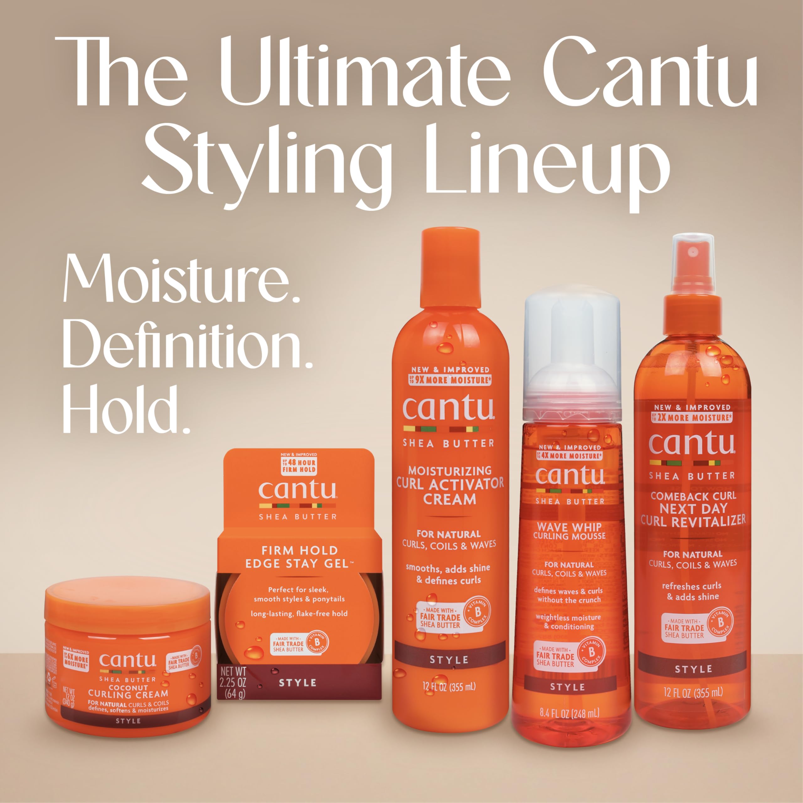 Product label and ingredient panel of Cantu gel emphasizing shea butter