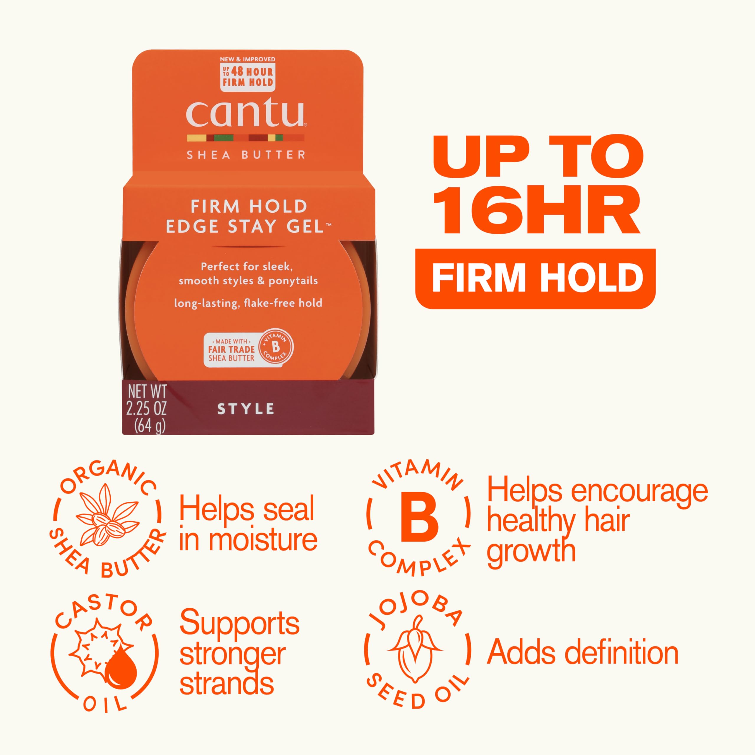 Cantu gel texture close-up highlighting shea butter shine and smooth finish