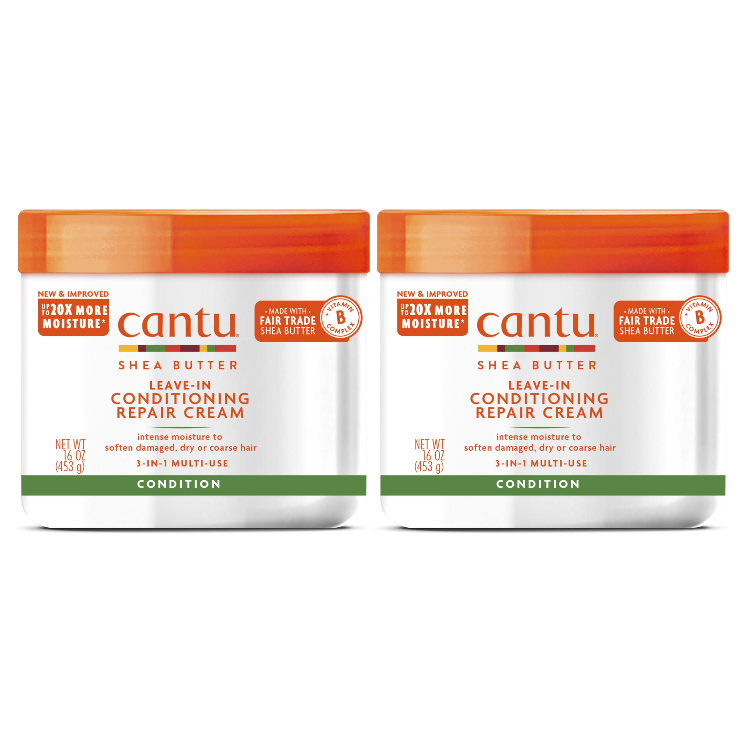 Cantu front packaging twin pack showing product and size benefits