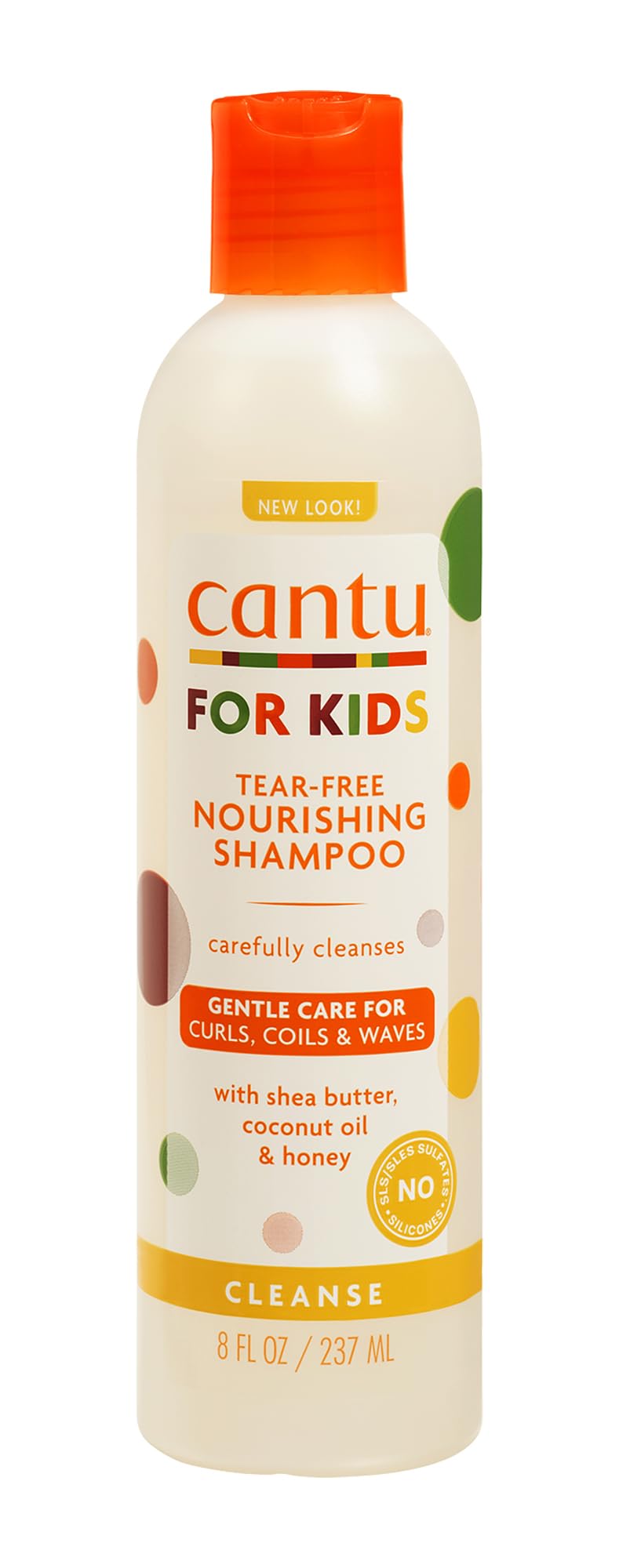 Cantu front packaging of kid-friendly shampoo showing brand and purpose for gentle care