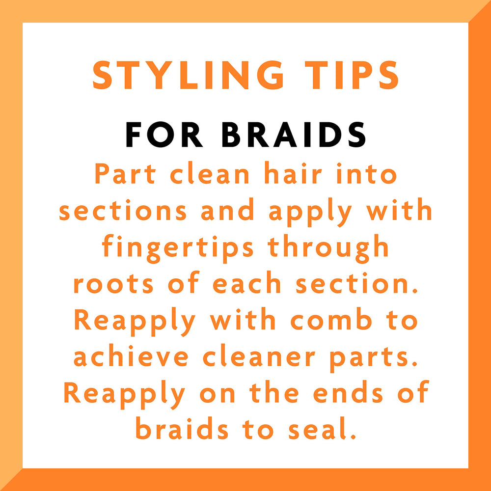 Cantu gel used on braided hairstyle keeping braids sleek and defined