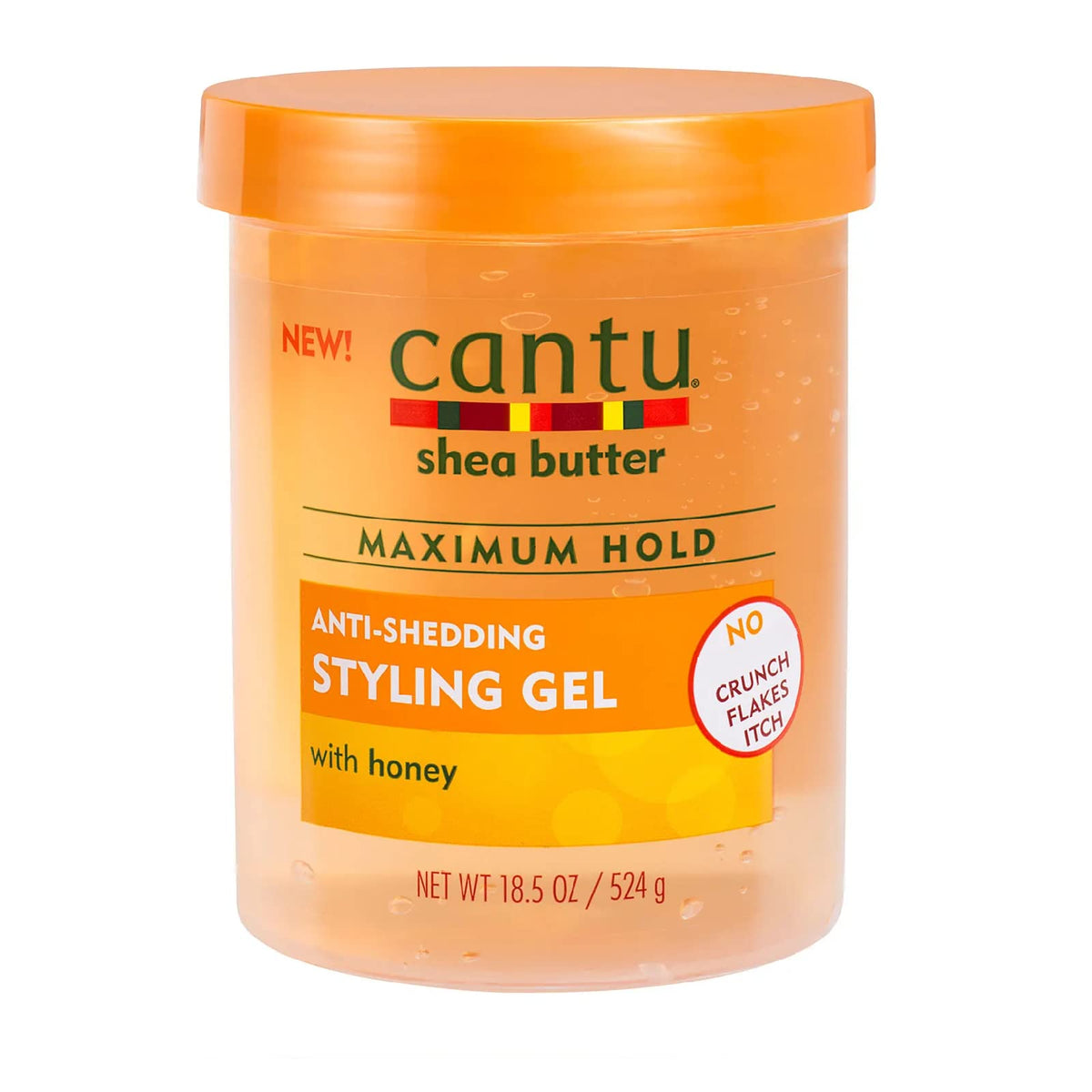 Cantu jar front view showing label and size with moisturizing honey benefit
