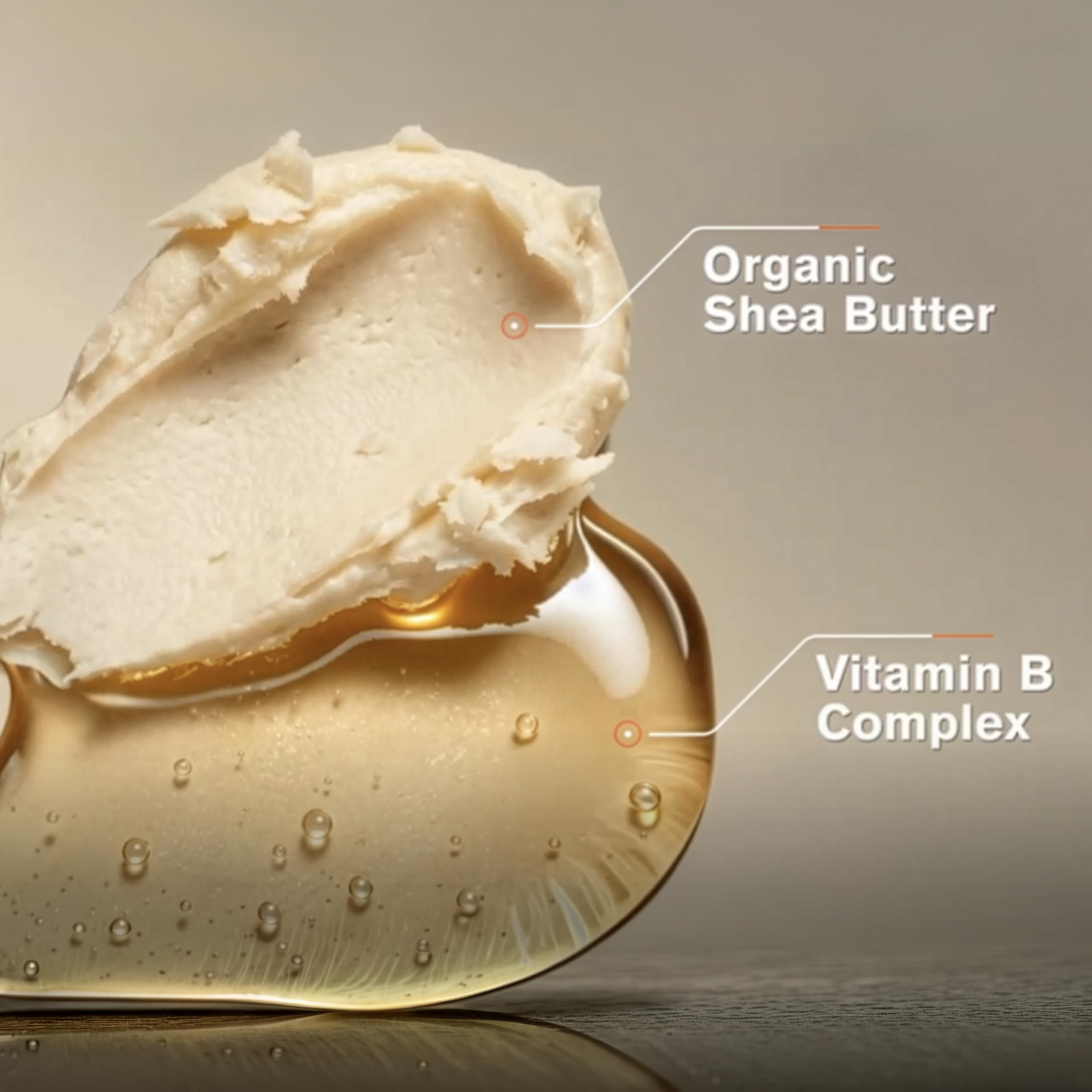 Close-up of shea and oils on label showing Cantu nourishment benefits