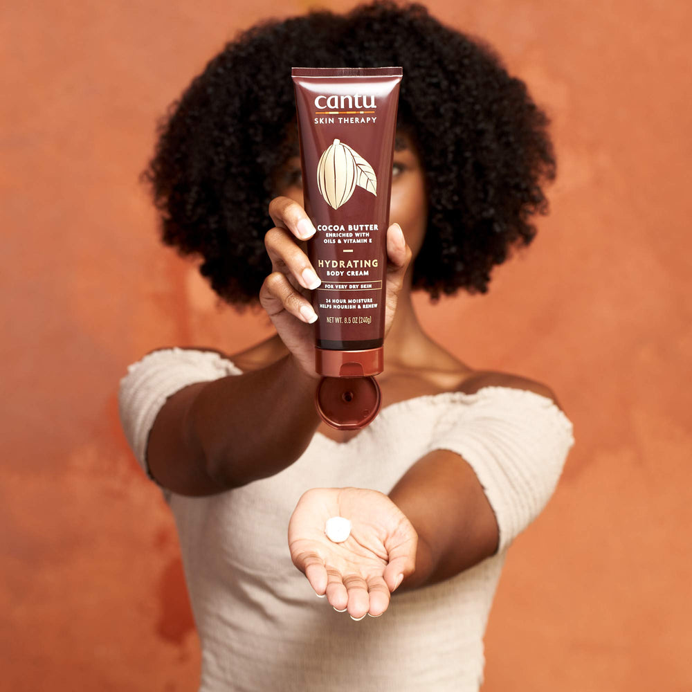 Back label closeup of Cantu listing ingredients and clean formula benefit