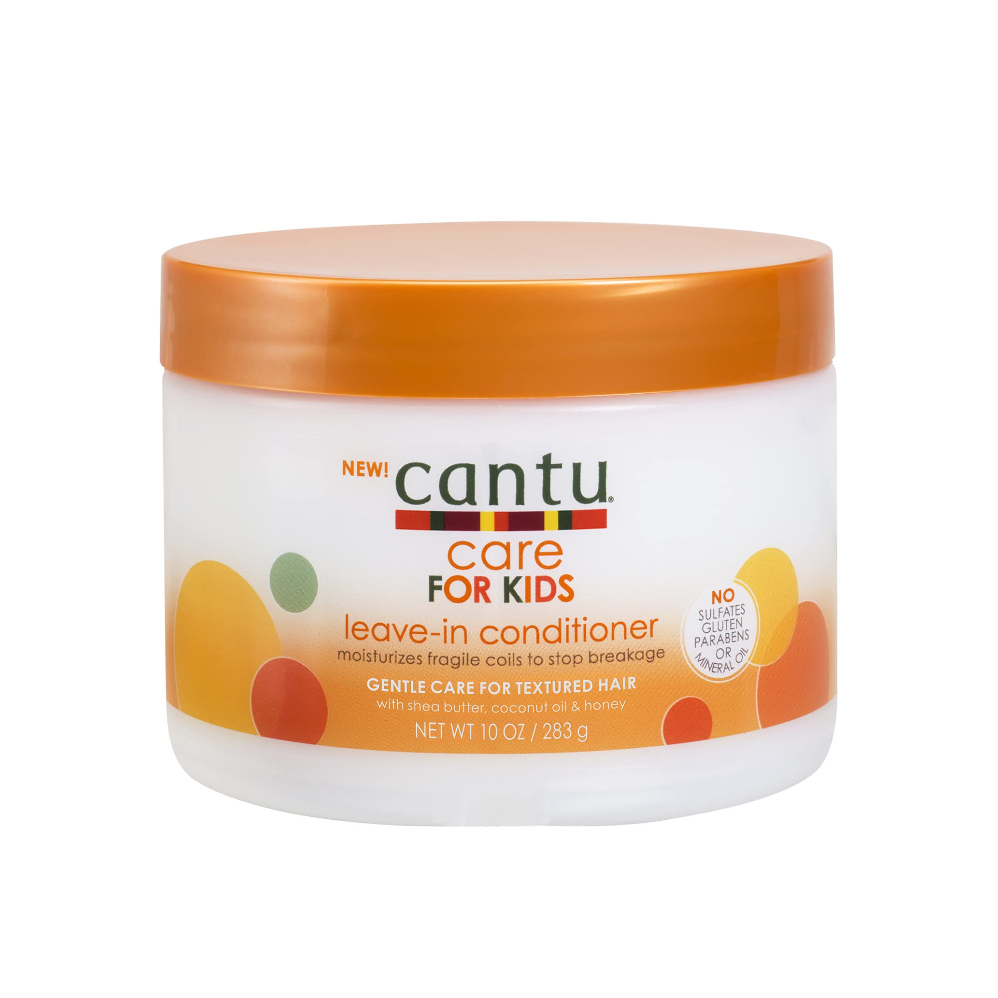 Cantu leave-in conditioner front label showing product and ounces for quick ID and benefits