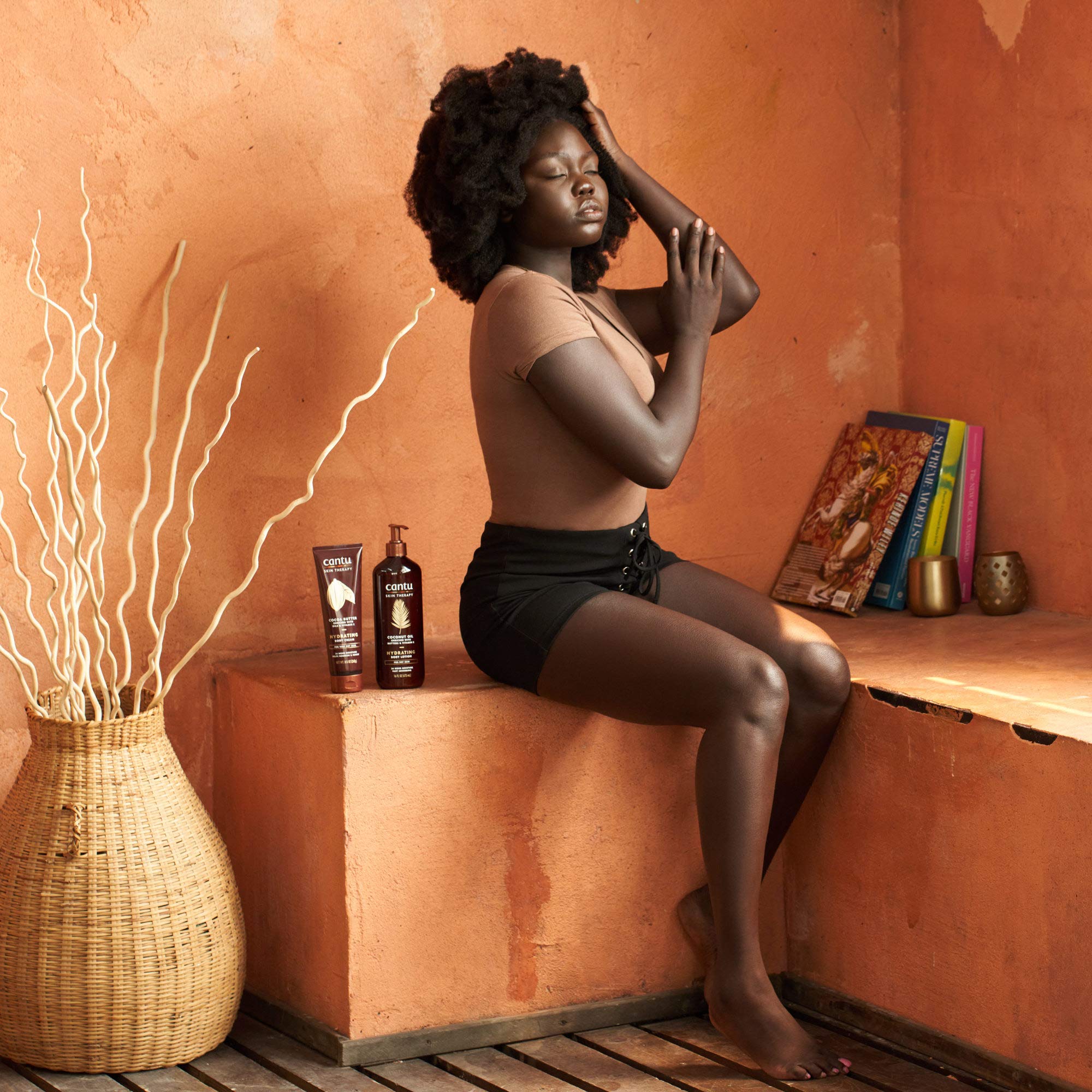 After use on arm showing smoother skin and Cantu moisturizing benefit