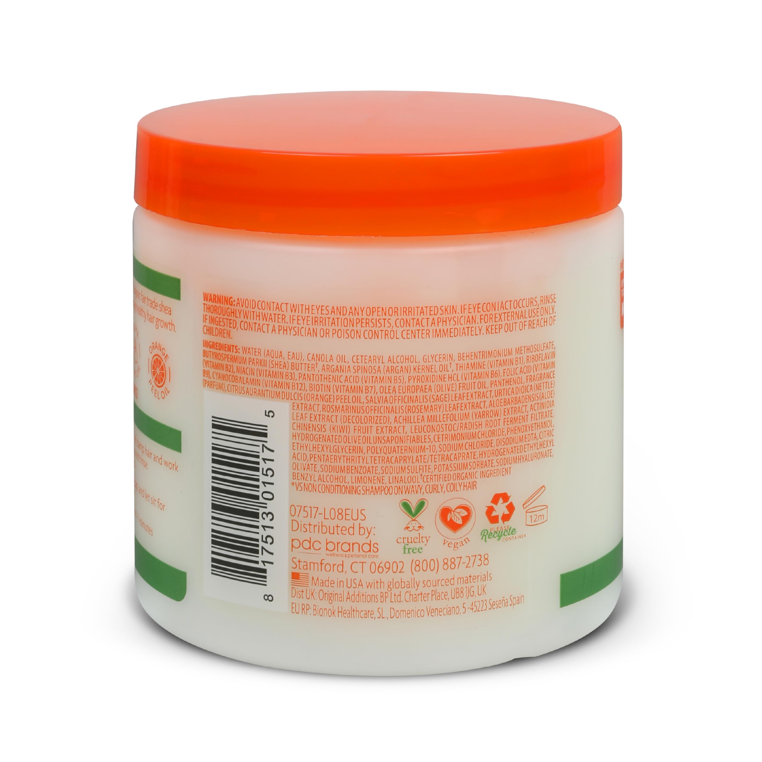 Cantu jar open close-up showing creamy texture and hydrating consistency