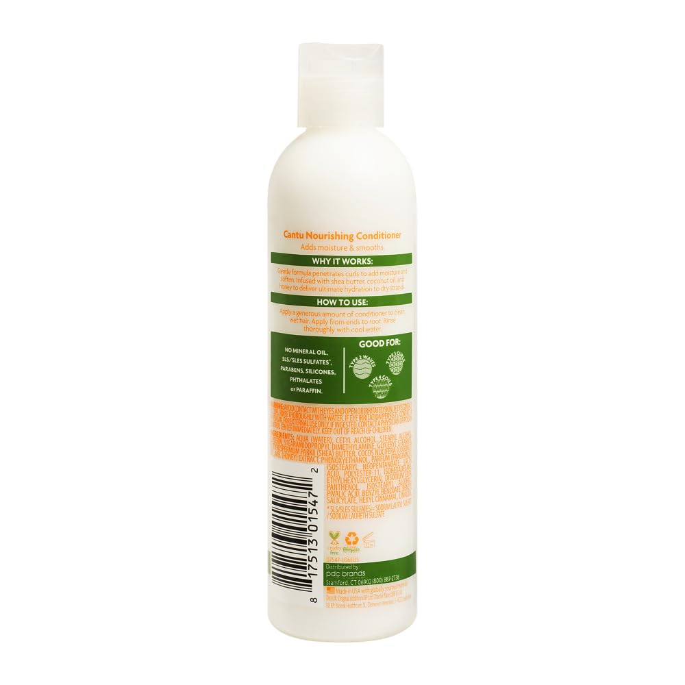 Cantu close-up of shea and coconut texture, creamy formula hydrates and softens hair