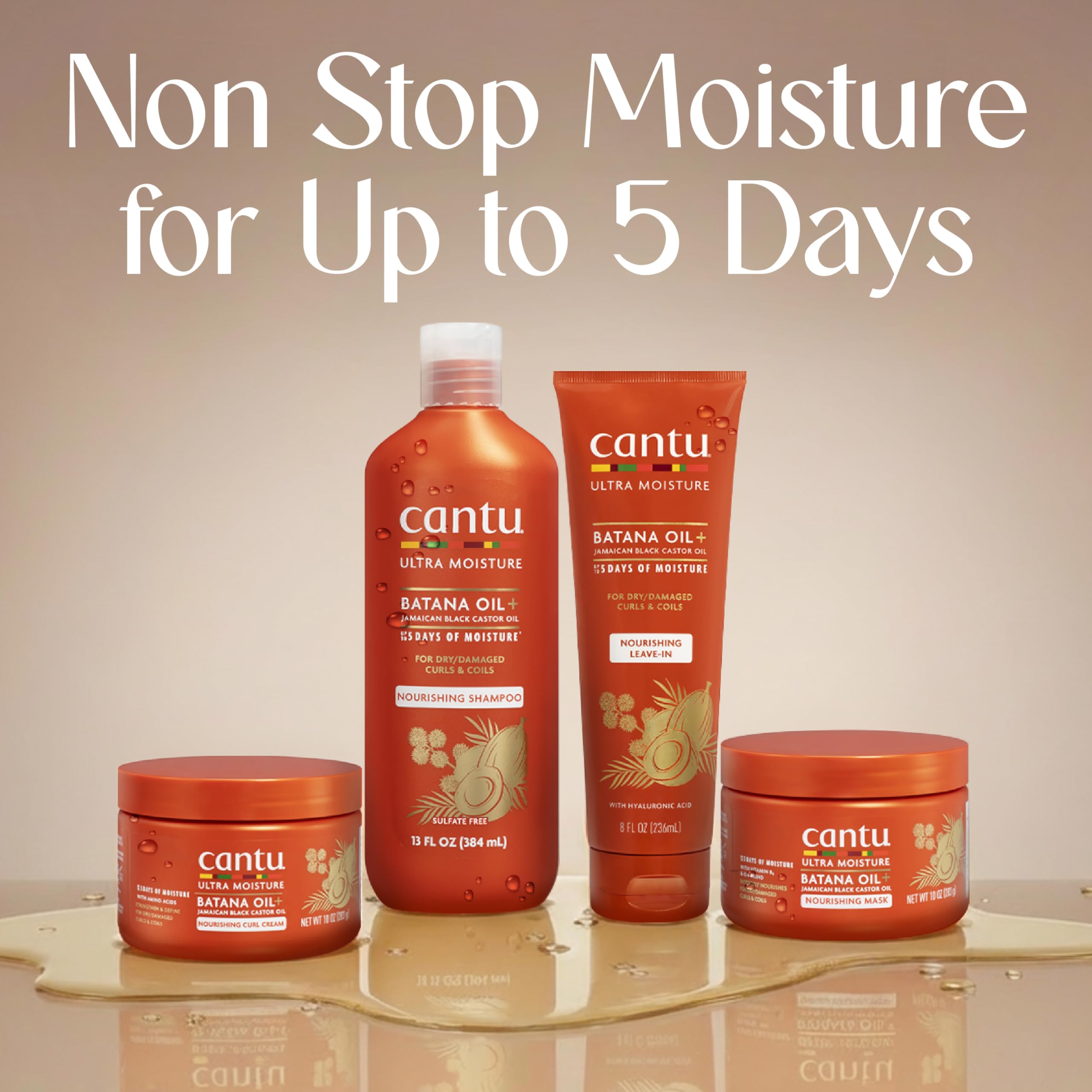 Cantu bottle on bathroom shelf in lifestyle scene showing everyday use