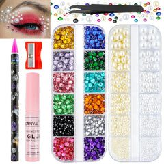 CANVALITE front packaging showing full rhinestone and pearl kit with tools