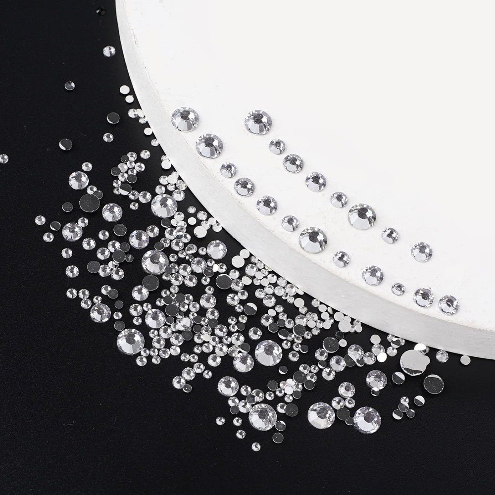 Canvalite rhinestones applied on nails showcasing professional-looking sparkle