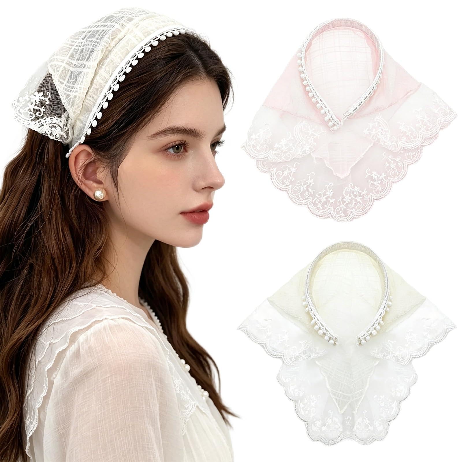 Capiant front view of two-pack lace bandana showing clean design and versatility