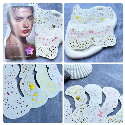 Cardiyar close-up of glitter texture on a patch showing sparkle and adhesive detail benefit: visible quality