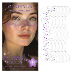 Cardiyar front packaging showing 24 glitter freckle patches, easy glam