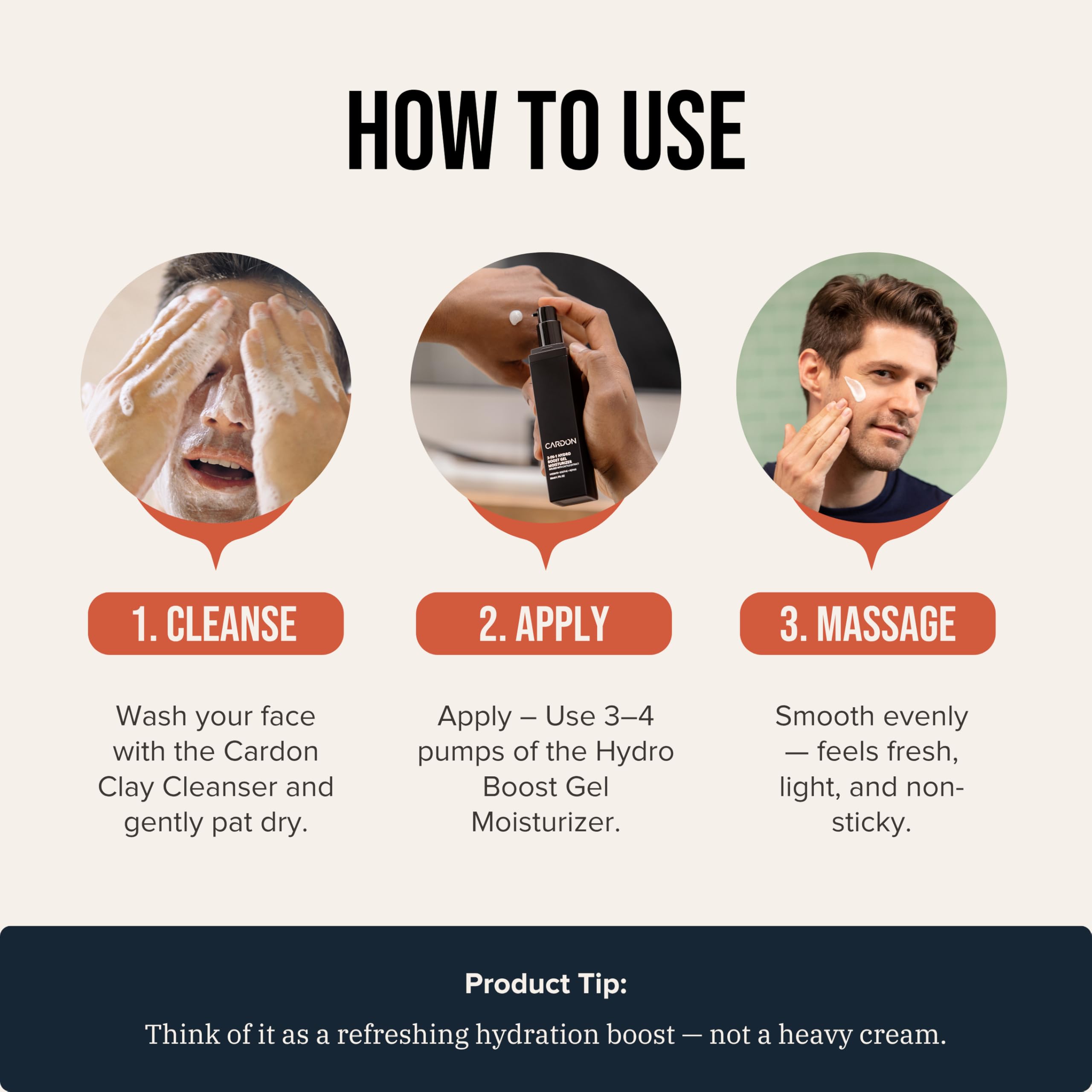 Cardon product staged with morning routine items to show layering compatibility