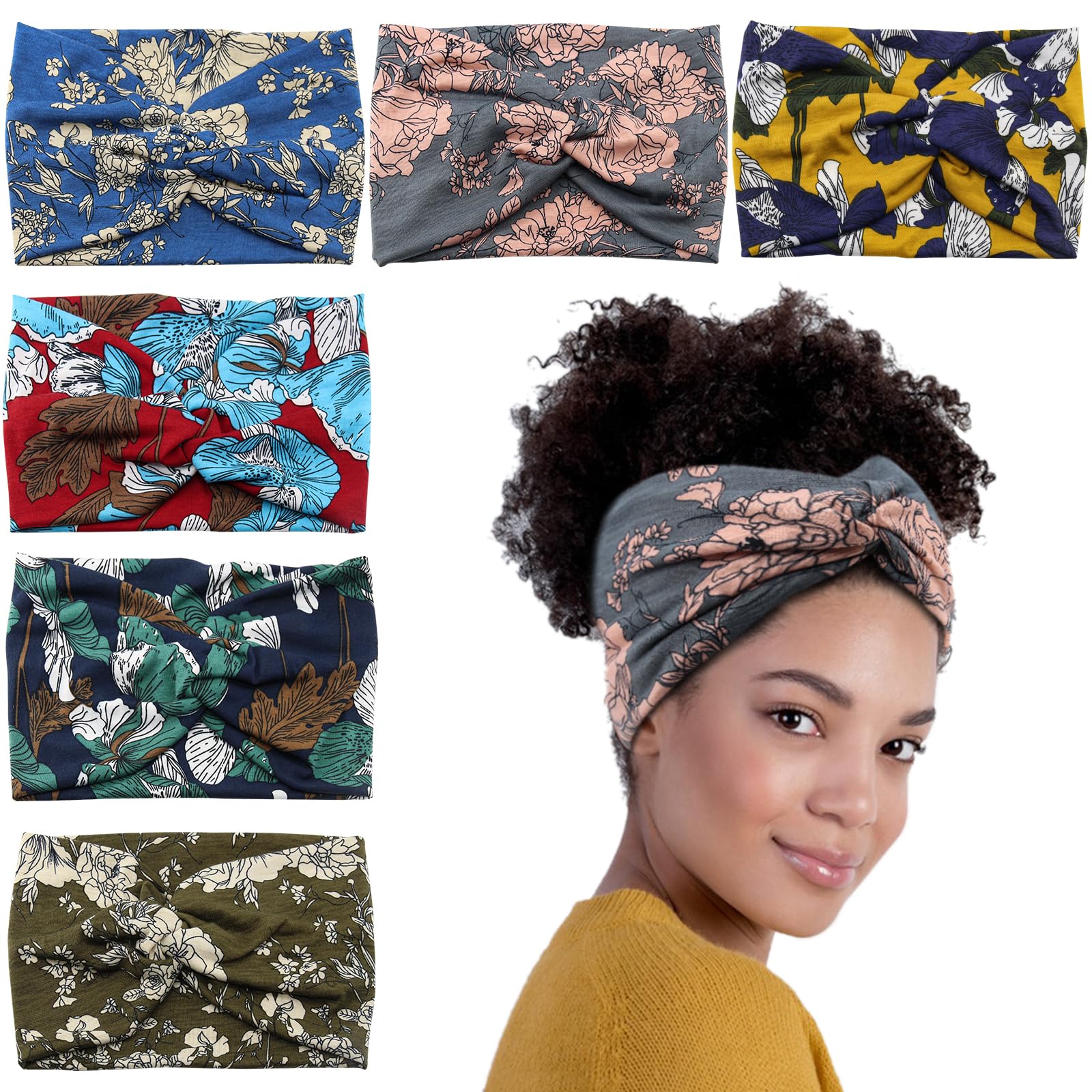 Carede front packaging showing six floral headbands and value pack benefit