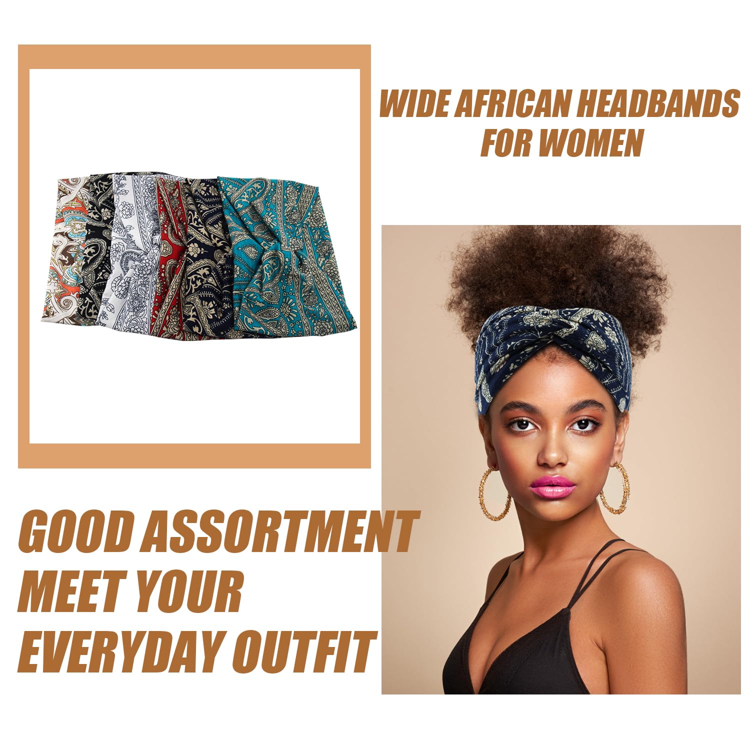 Carede headband holding long hair back to show full coverage benefit
