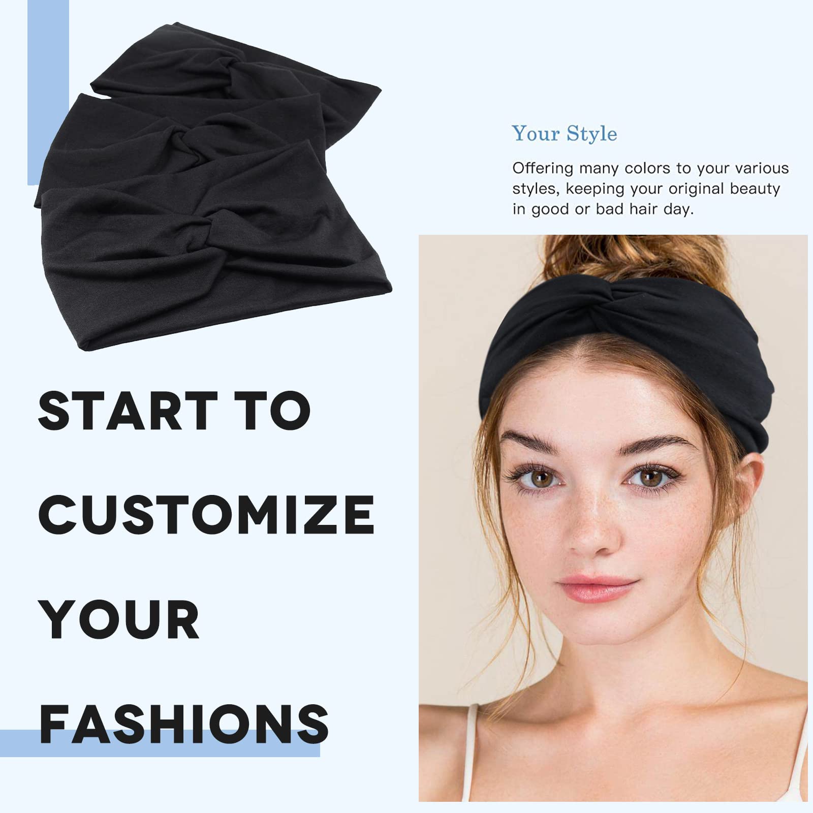 Carede headband worn by model during yoga, stays in place and absorbs sweat benefit