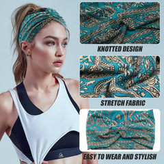 Carede model wearing headband during yoga showing secure non-slip fit