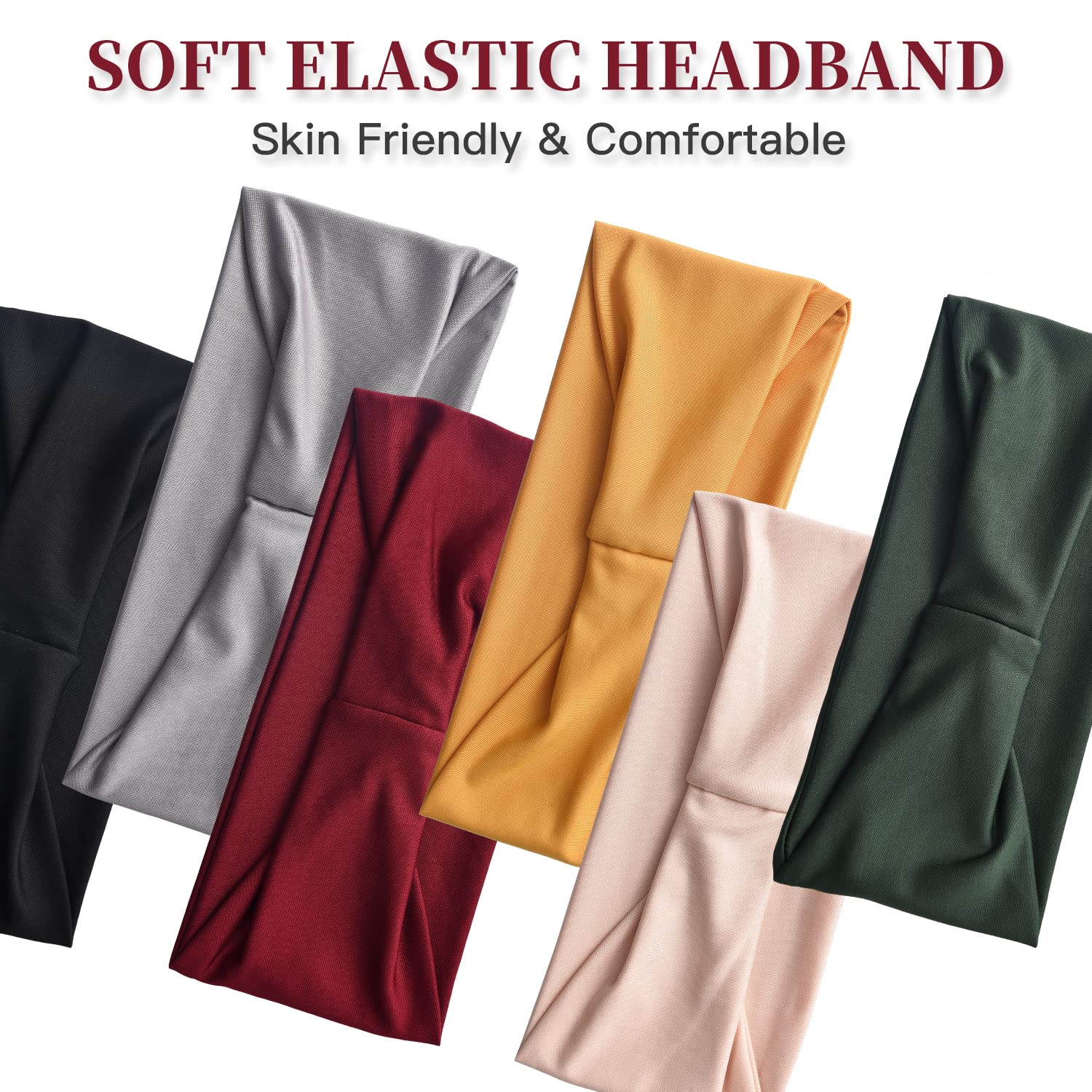 Carede headband next to hand for scale and clear size and stretch benefit