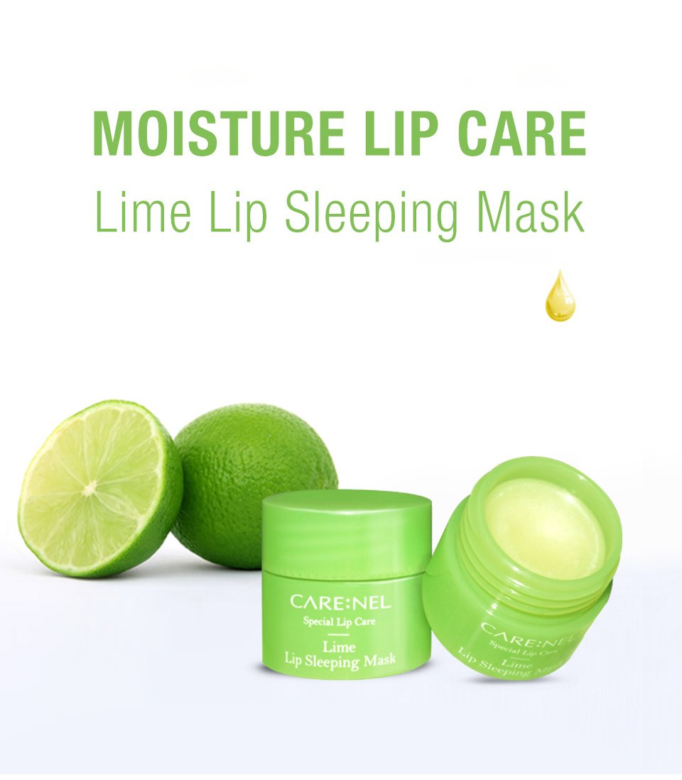 CARE:NEL lip mask in hand showing size comparison and convenient travel benefit