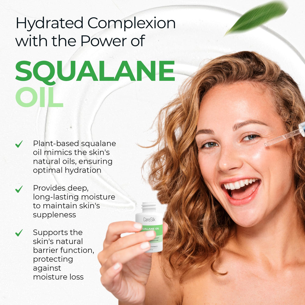 CARESILK dropper dispensing clear oil for controlled application benefit