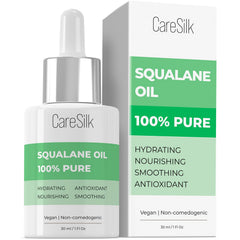 CARESILK bottle front view showing clean label and pure oil benefit