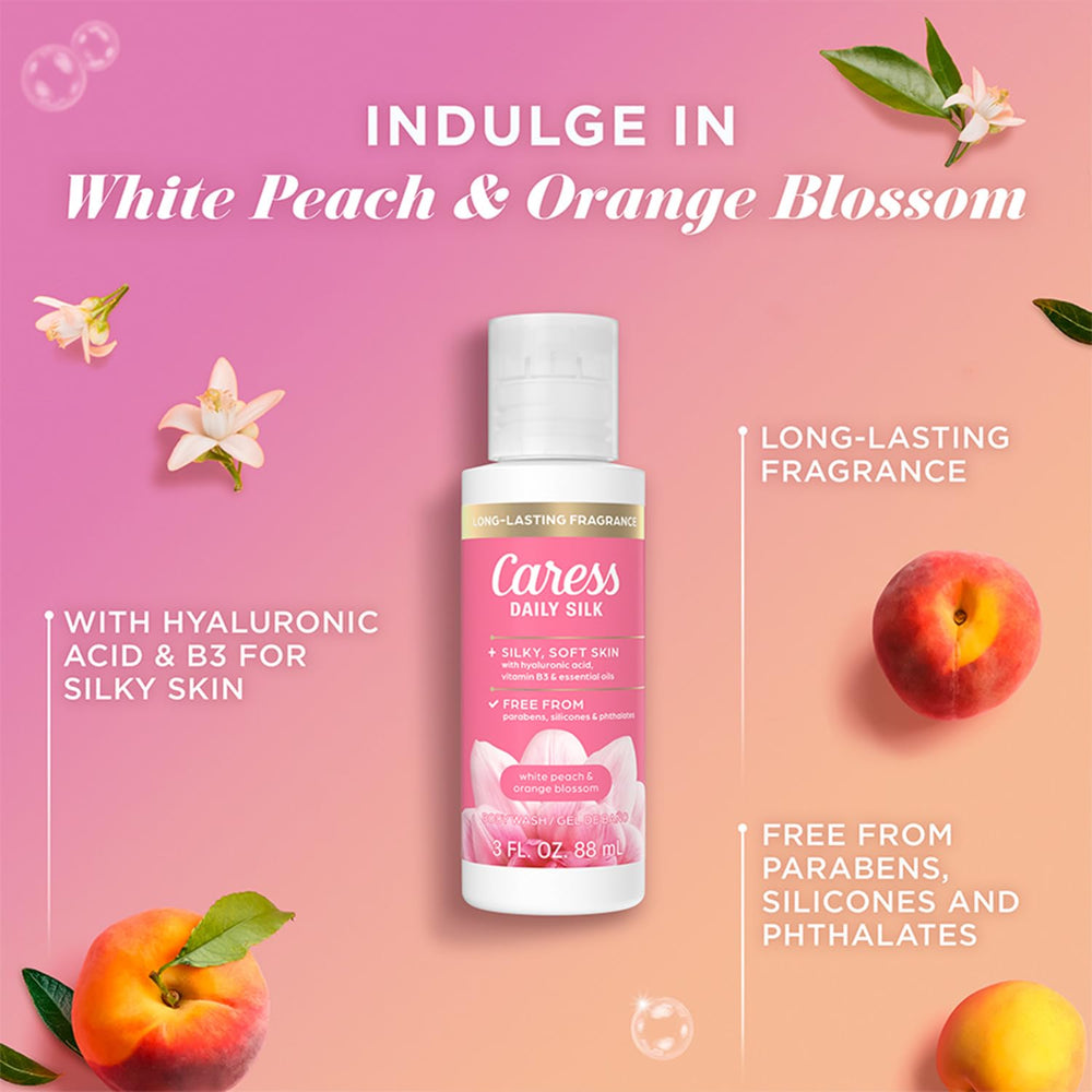 Caress creamy foam texture closeup, demonstrates rich lather and gentle cleanse