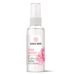 caria rose front packaging showing travel-size bottle and label, pure hydration