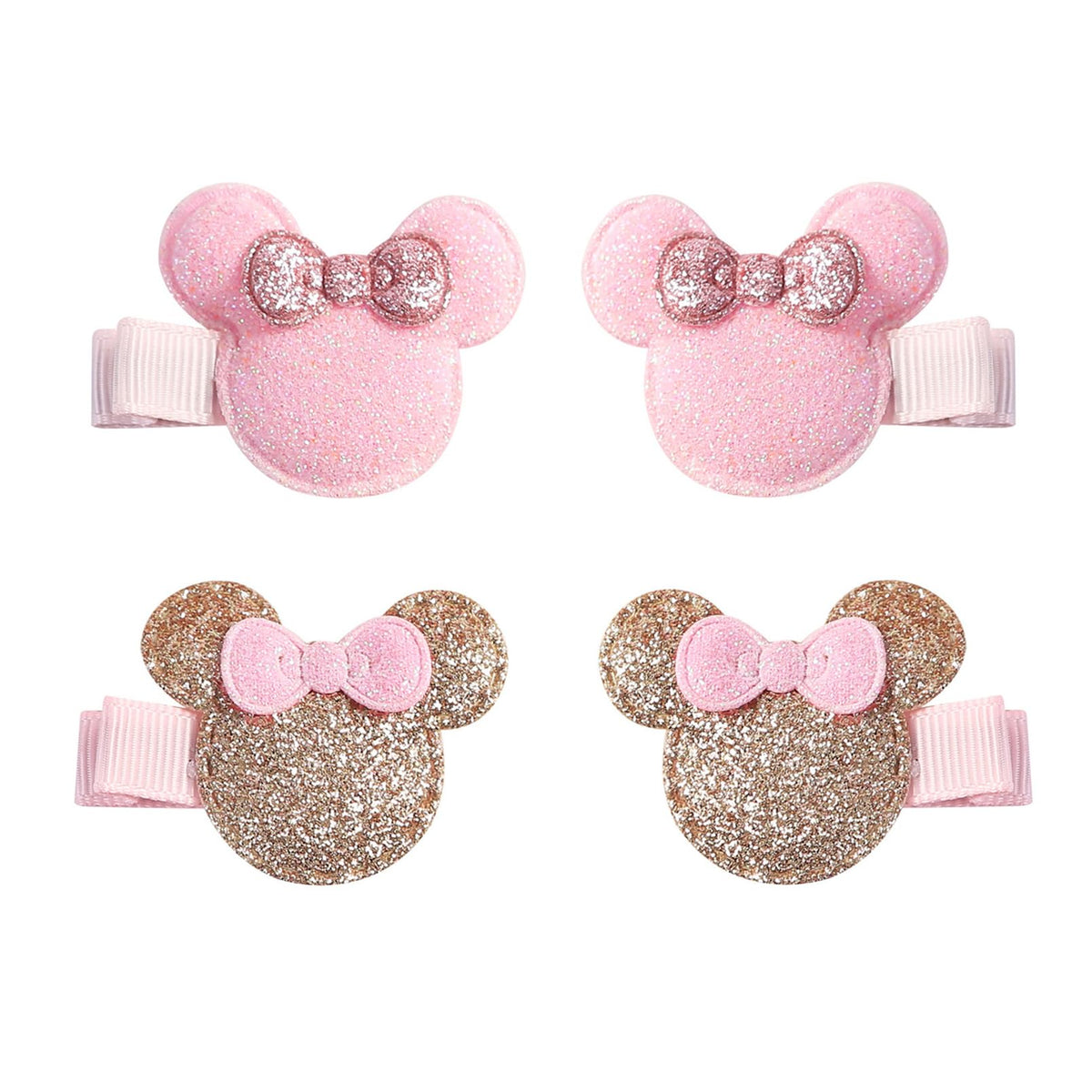 Carkno front view of four mouse ear clips shows colors and shape benefit styling variety