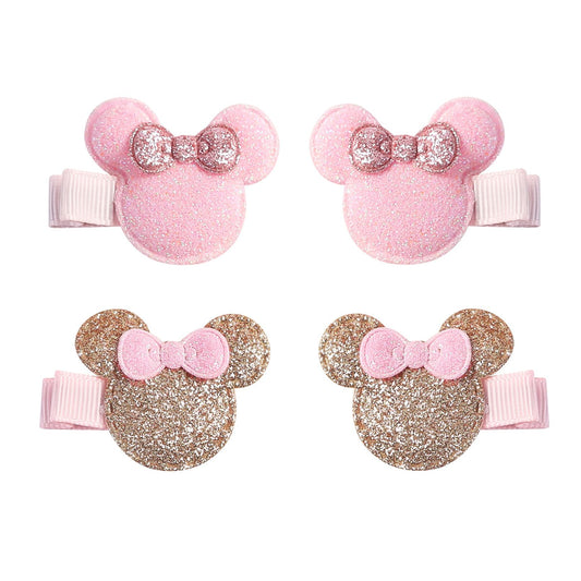 Carkno front view of four mouse ear clips shows colors and shape benefit styling variety