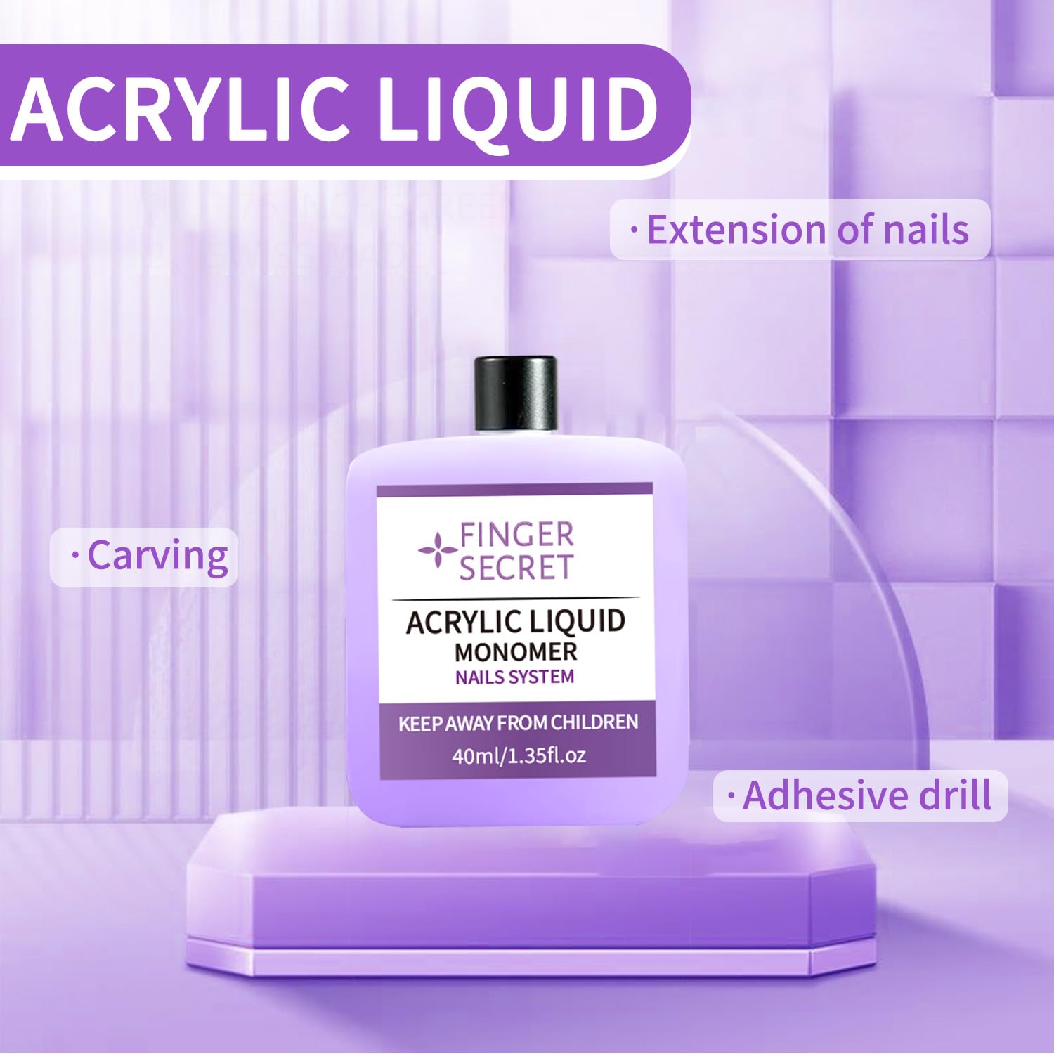 CARMEIN liquid pouring over acrylic powder to show fast bead formation