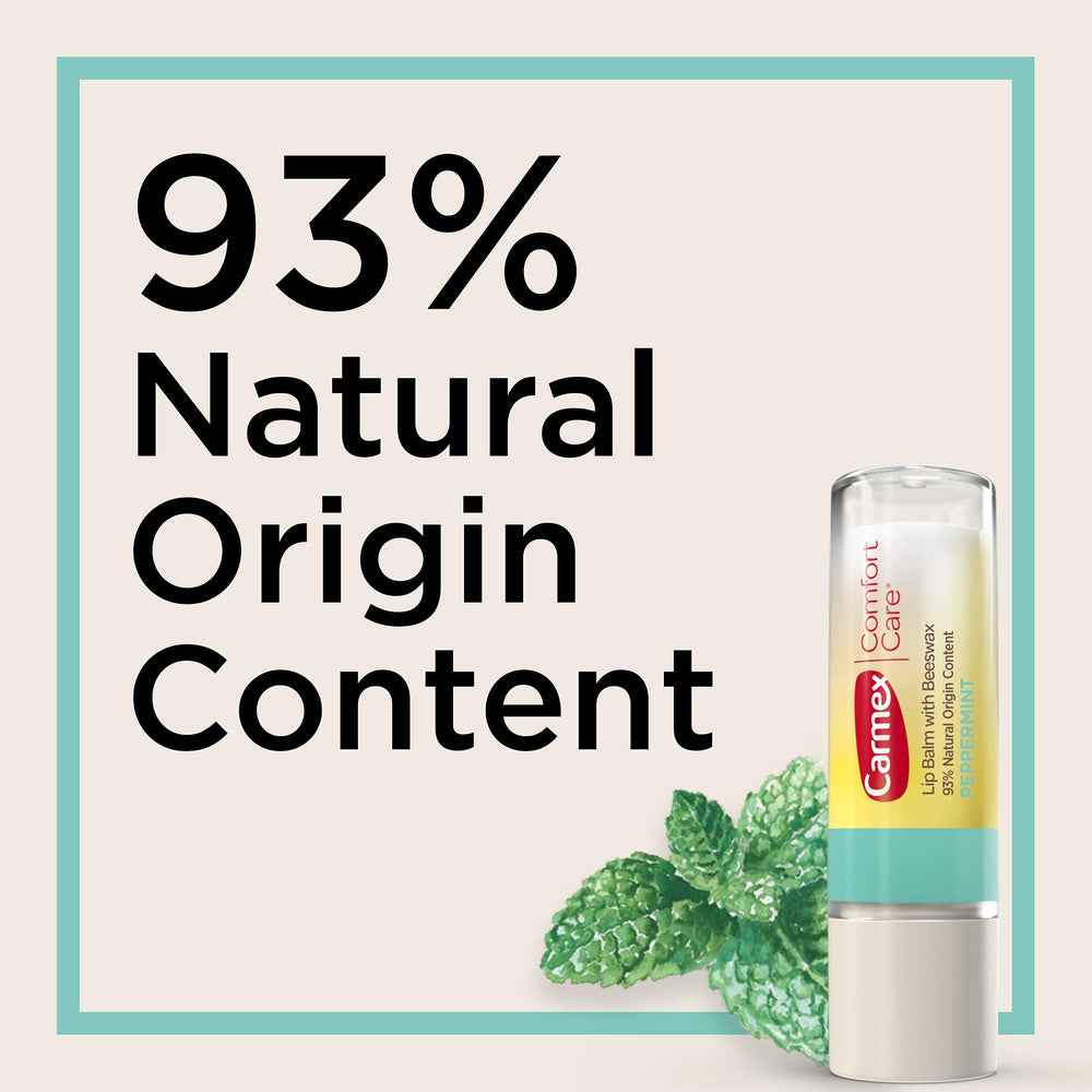 Carmex open stick top view displaying balm surface and easy application benefit