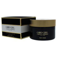 Carolina Herrera 6.8 oz jar next to box showing product size and designer label