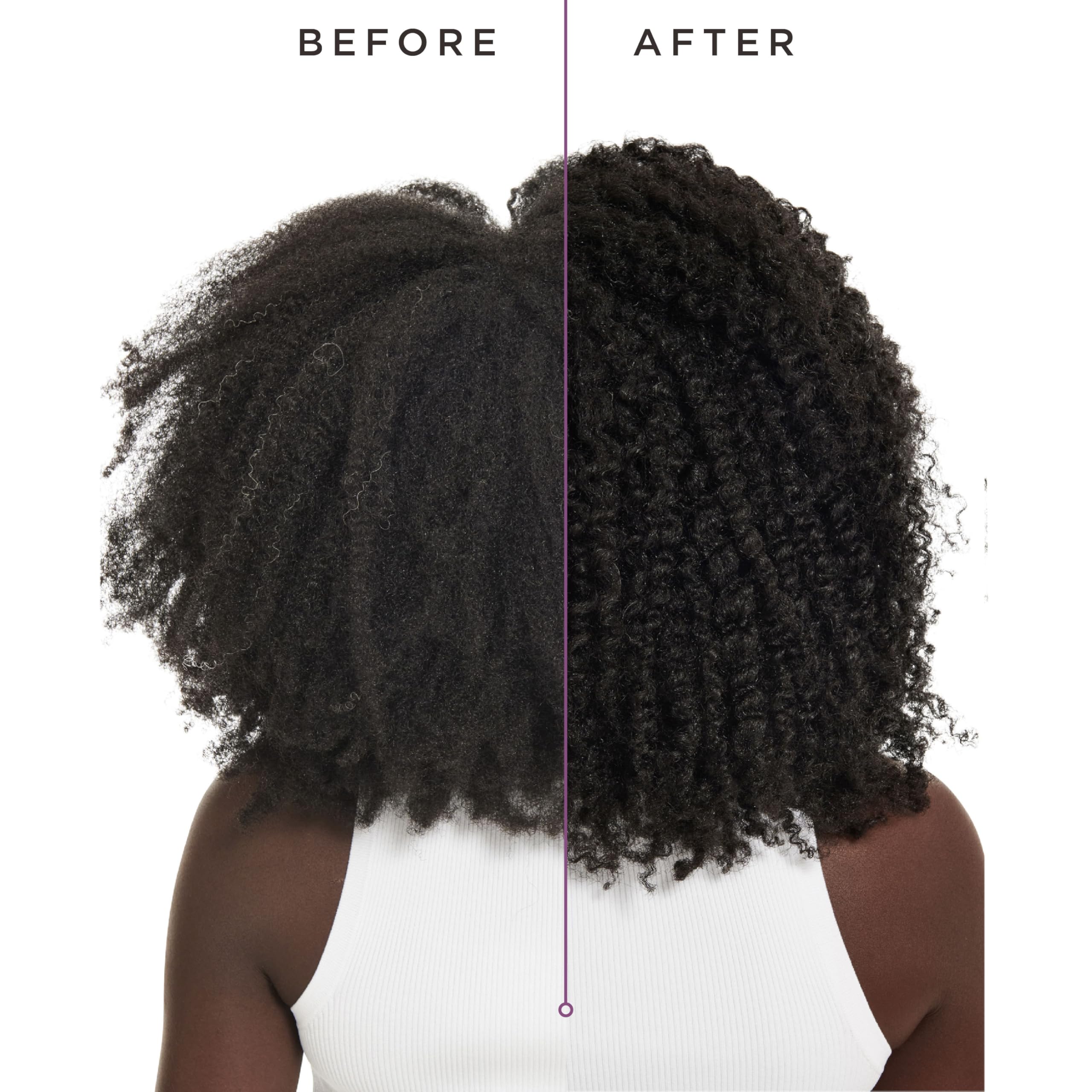 Carol's Daughter styling gel applied to curly hair showing defined results