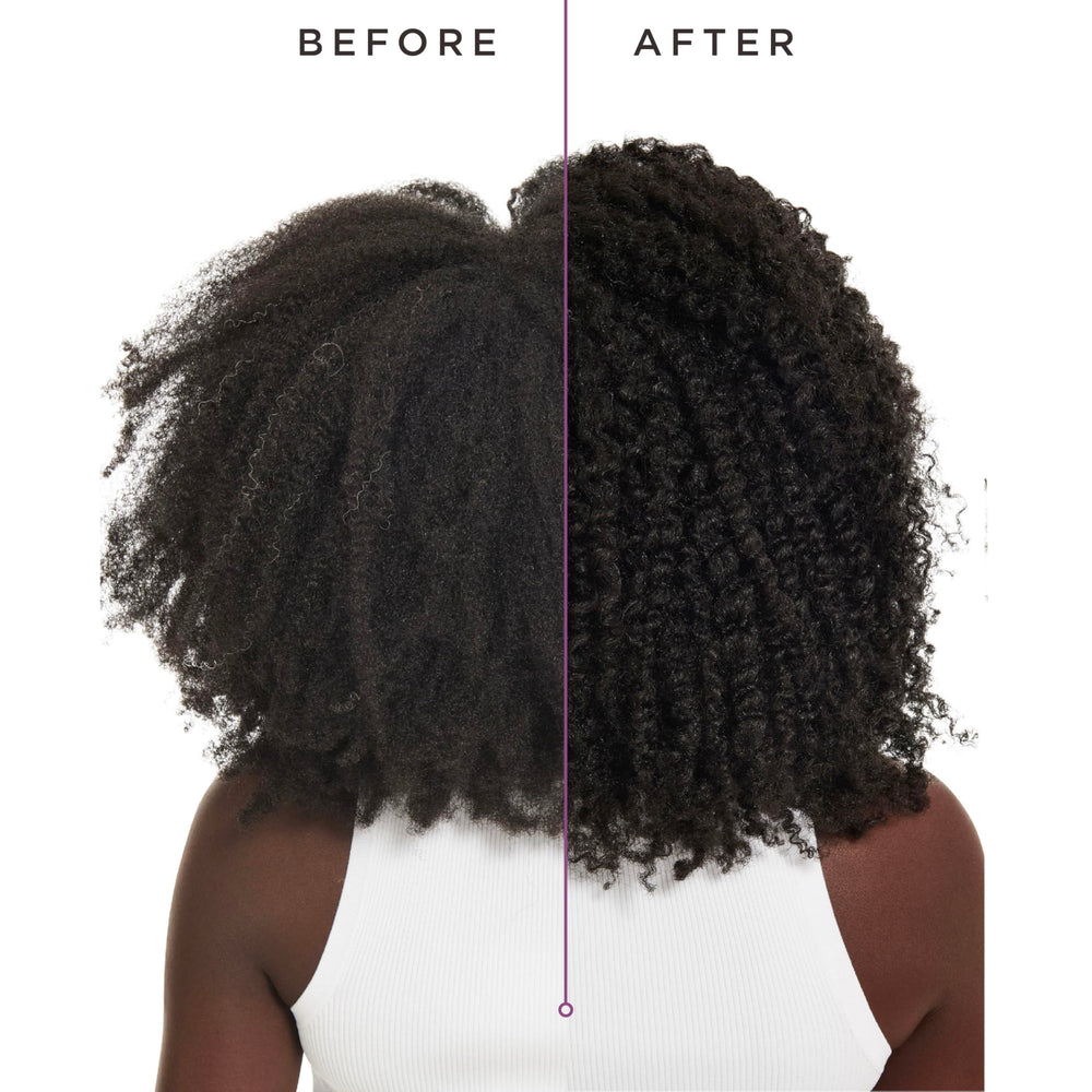 Carol's Daughter styling gel applied to curly hair showing defined results