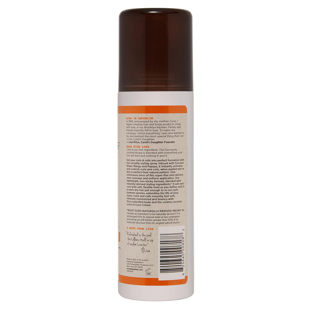 Carol's Daughter close-up of super-fine mist demonstrating even application benefit