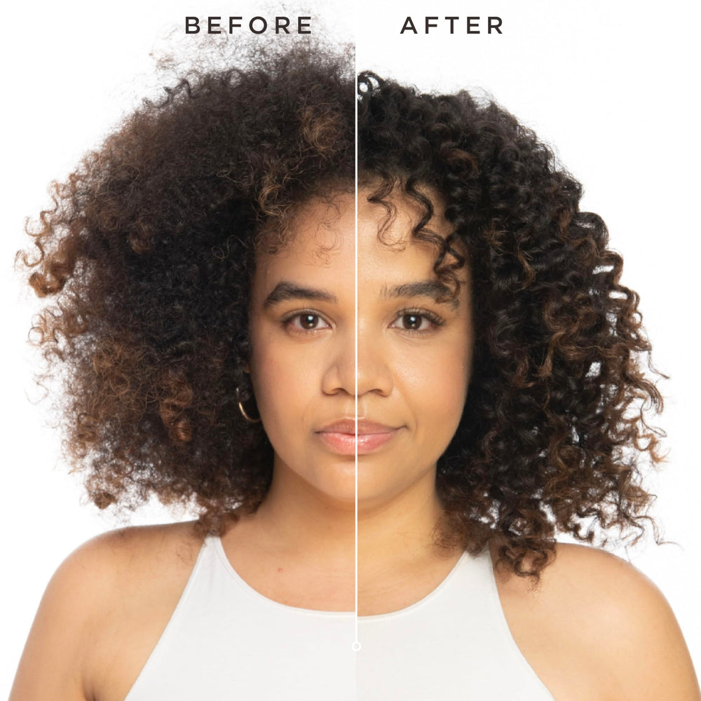 Carol's Daughter being applied to wet curls illustrating easier detangling benefit