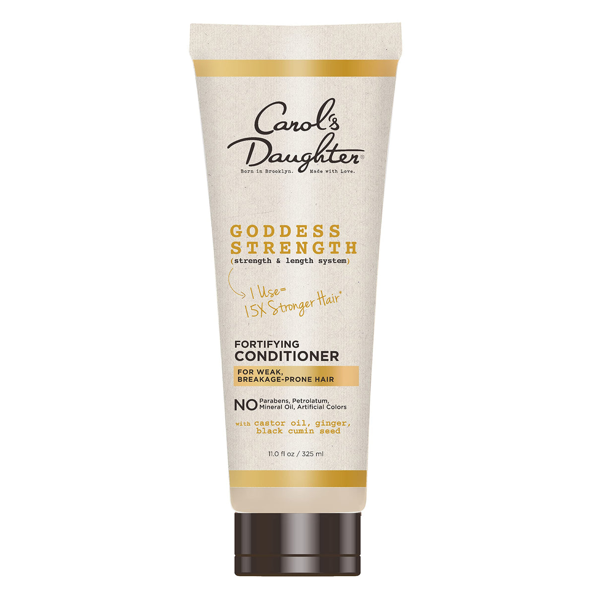 Carol's Daughter front packaging showing product and benefit of strengthening