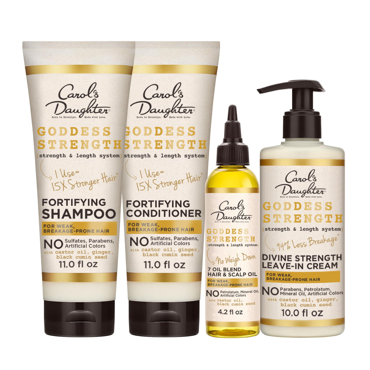 Carol's Daughter front packaging showing full Goddess Strong kit benefits